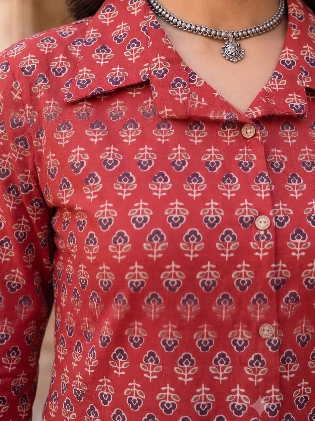 KALINI Women Ethnic Motifs Printed Regular Pure Cotton Kurta with Palazzos thumbnail 2