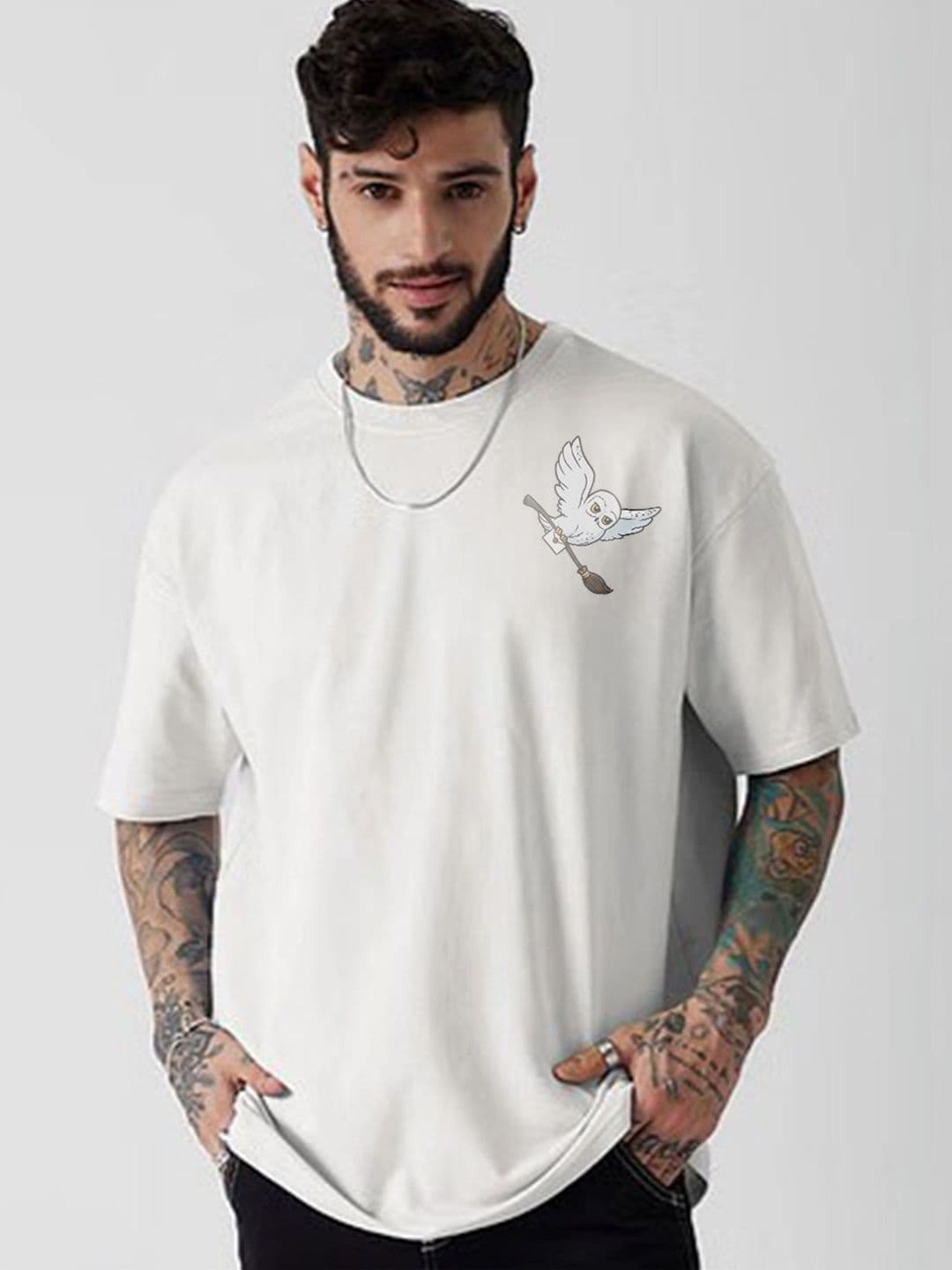 Moda rapido X TOGS & TERRE Men Printed Drop-Shoulder Sleeves Organic Cotton Blend T-shirt - view 1