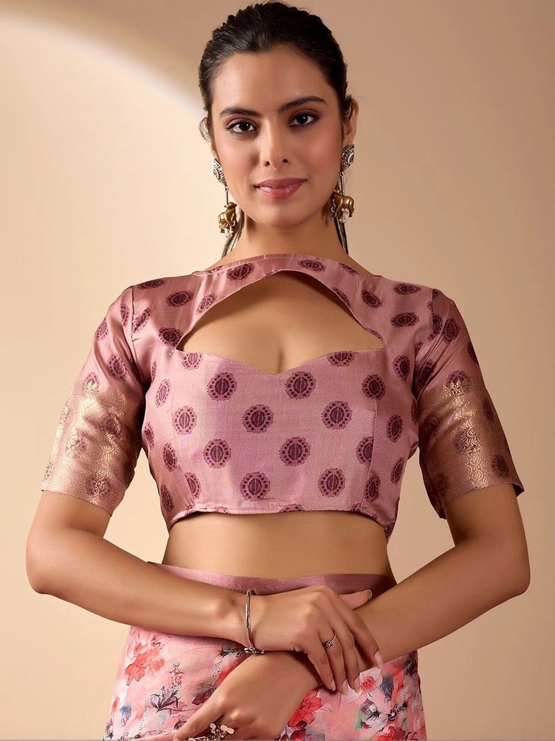 Moda Rapido Floral Zari Silk Blend Designer Saree thumbnail 7