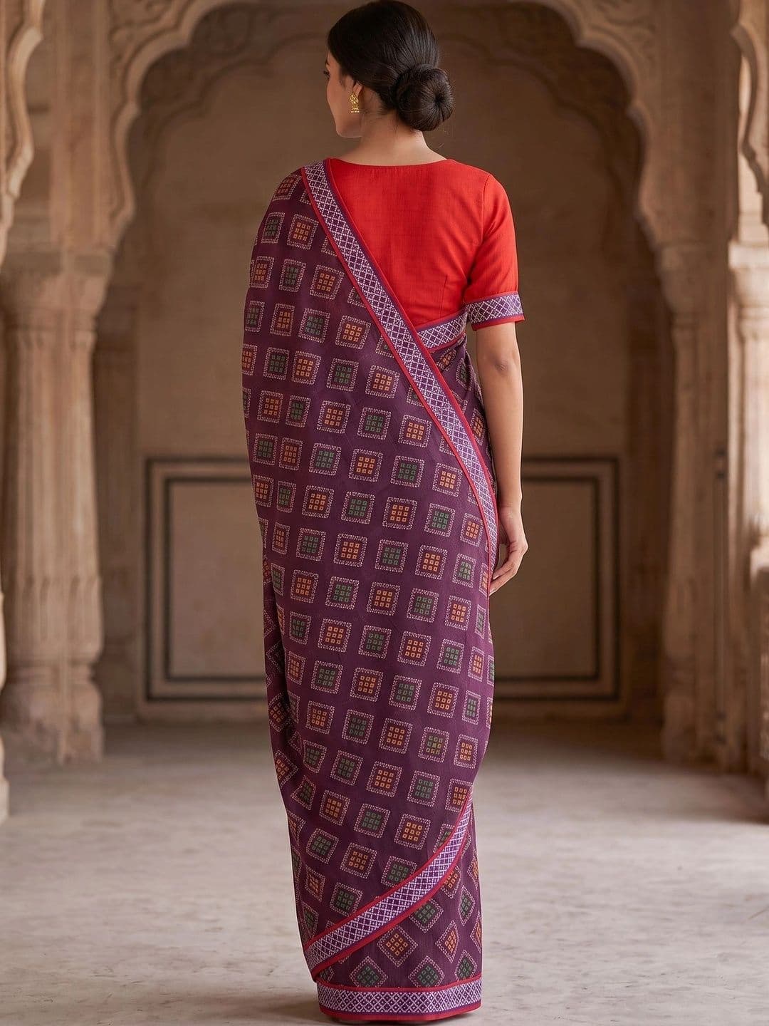 Textile Mantra Bandhani Poly Georgette Bandhani Saree thumbnail 3