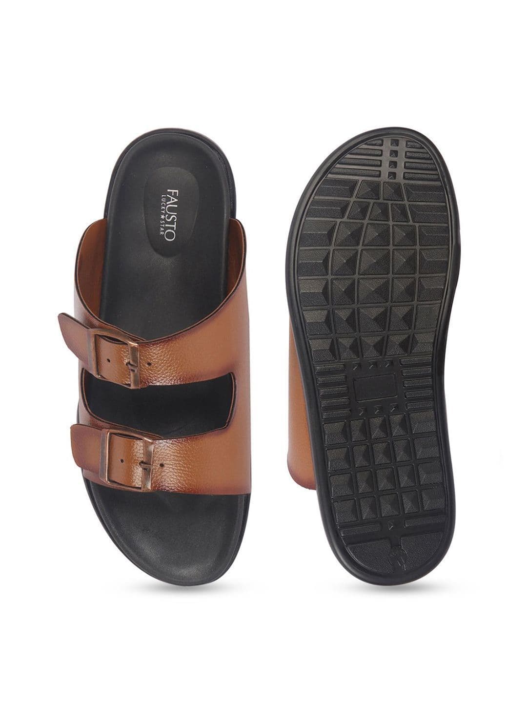 FAUSTO Men PU Open Toe Slip-On Comfort Sandals thumbnail 4