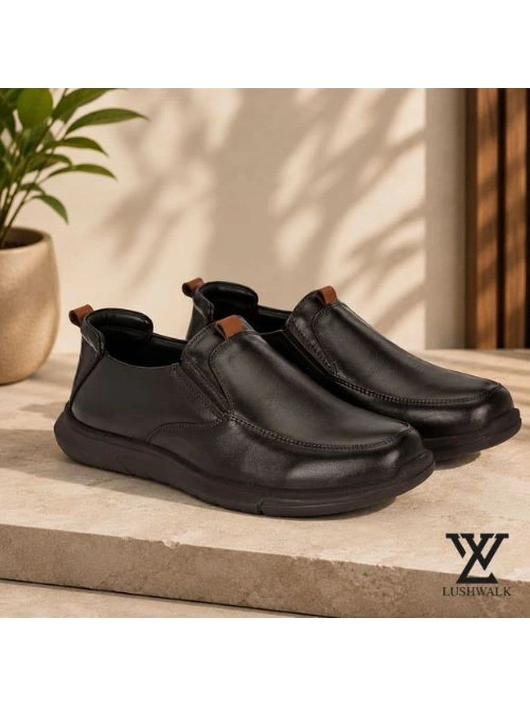 Lushwalk Men Leather Round Toe Slip-On Slip-On Shoes Formal Shoes - view 1