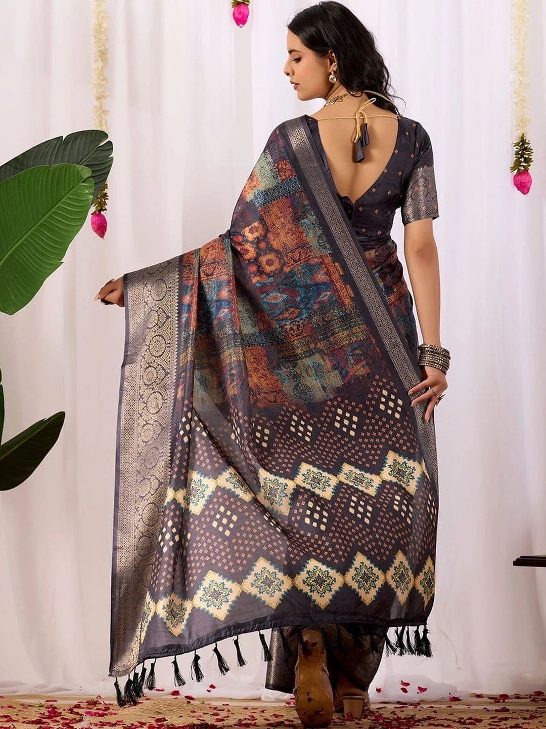 Moda Rapido Zari Silk Blend Designer Saree thumbnail 7
