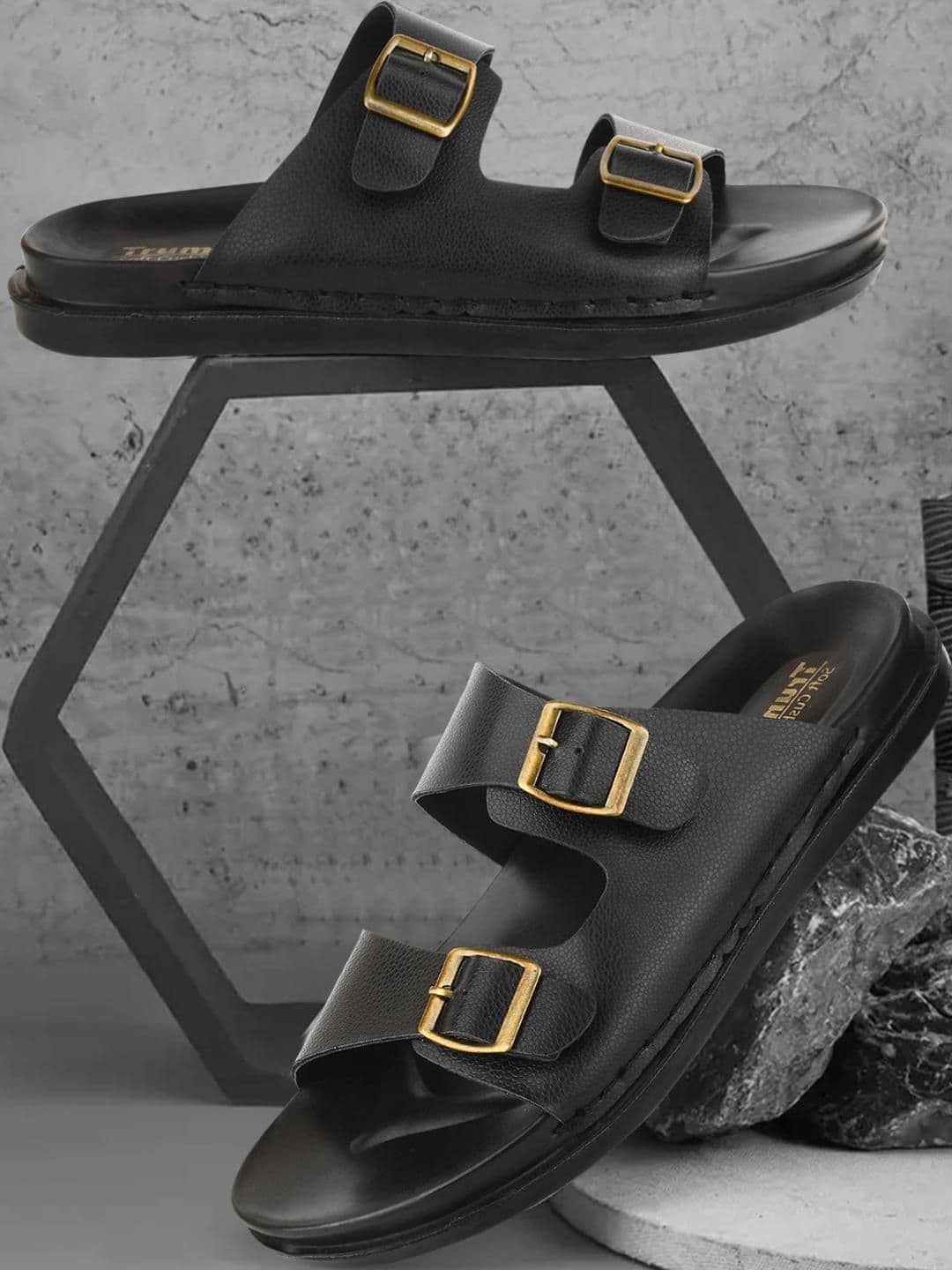 Trump Men Brown Flip Flops - view 1