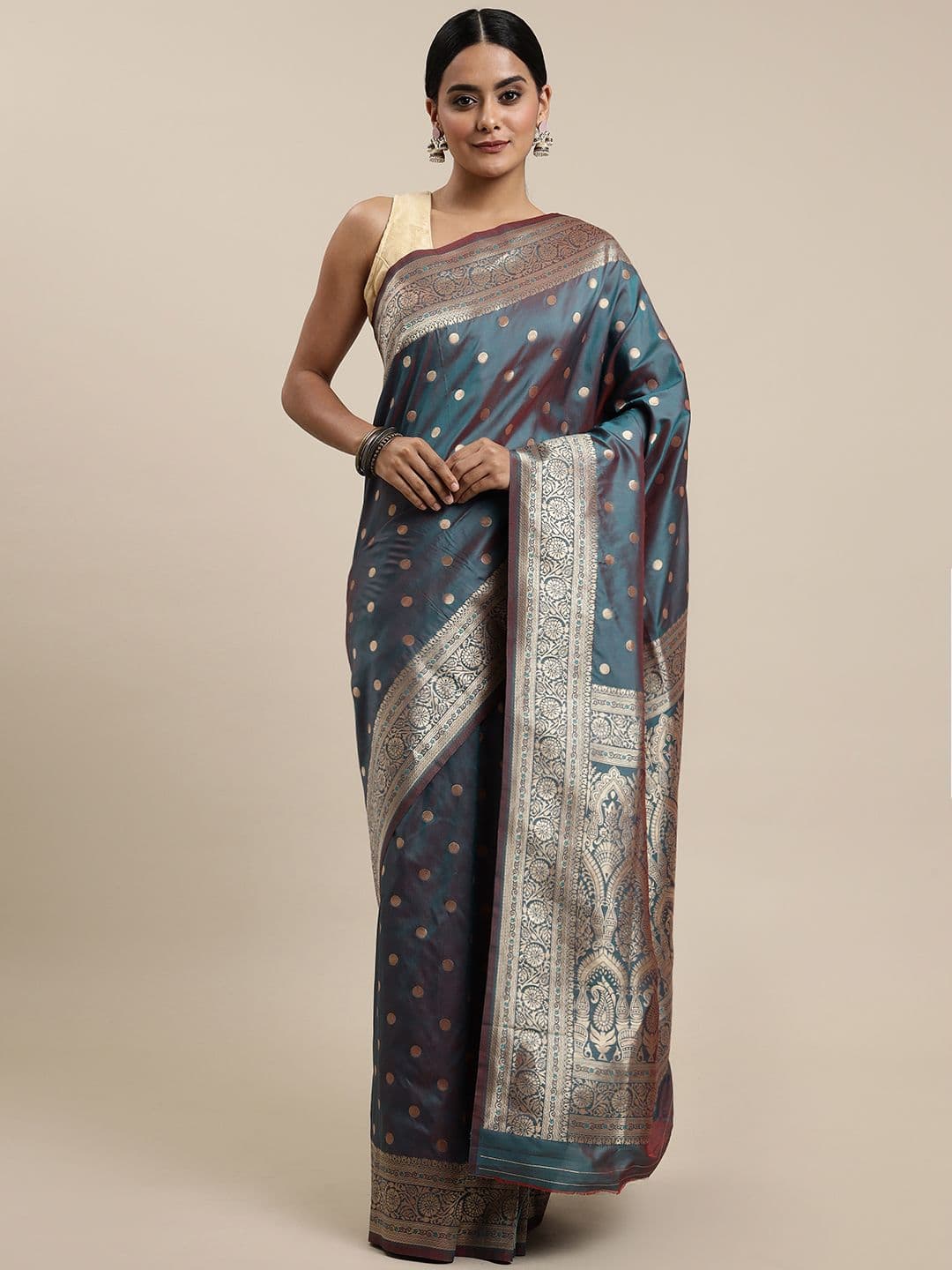 Dhaaga Ghar Woven Design Zari Art Silk Banarasi Saree thumbnail 4