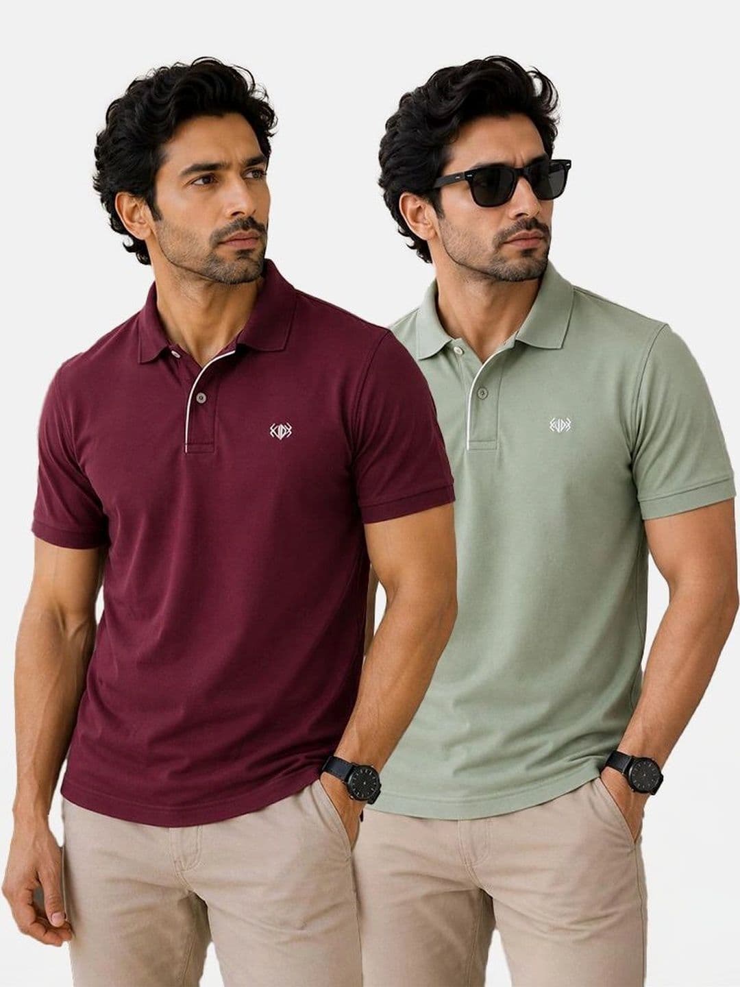 VELDEER Men Brand Logo 2 Polo Collar T-shirt thumbnail 3
