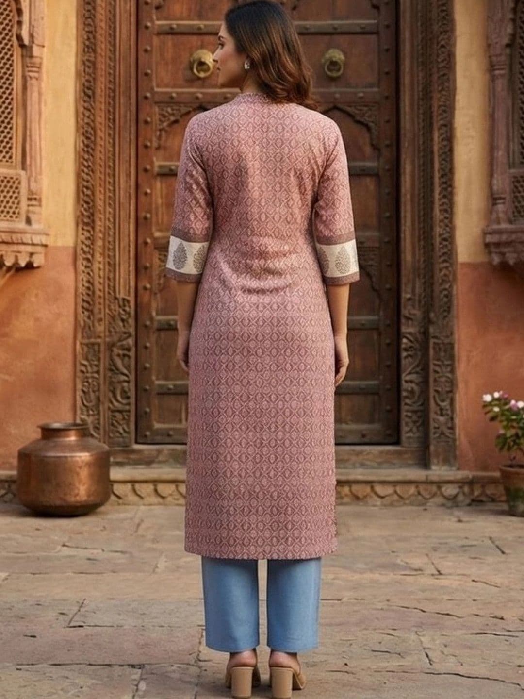 KALAMIR Women Ethnic Motifs Printed Indie Prints Kurta thumbnail 2