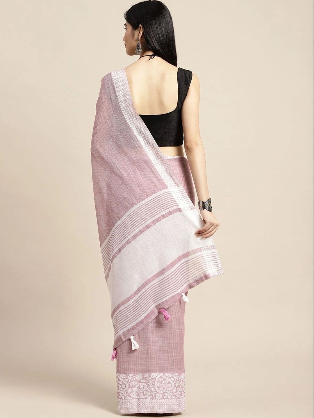 Mitera Woven Design Linen Blend Saree thumbnail 2