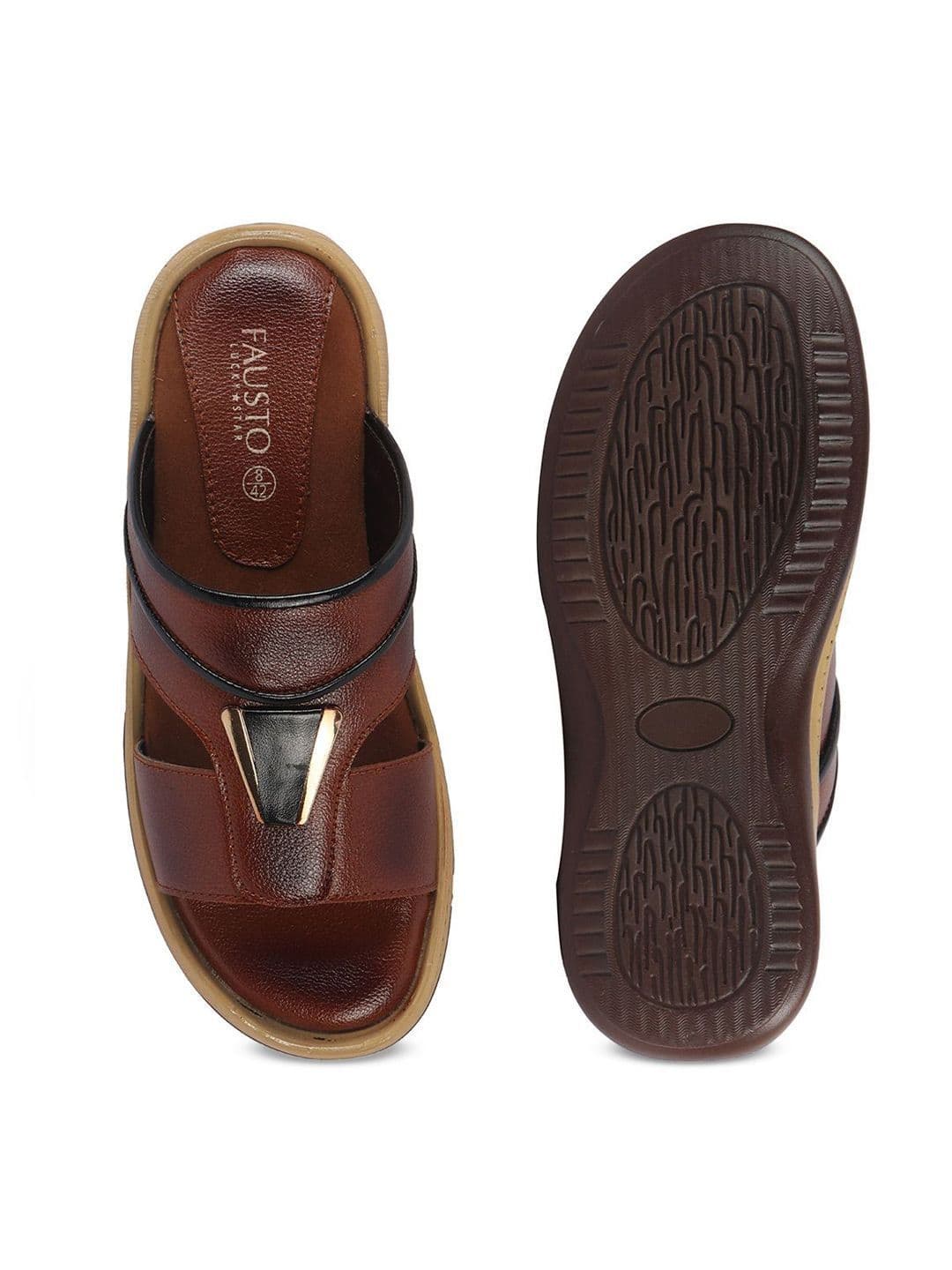 FAUSTO Men PU Slip-On Comfort Sandals thumbnail 7