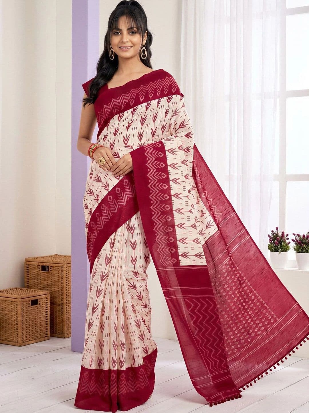 Anouk Ethnic Motifs Fusion Bagh Saree - view 1