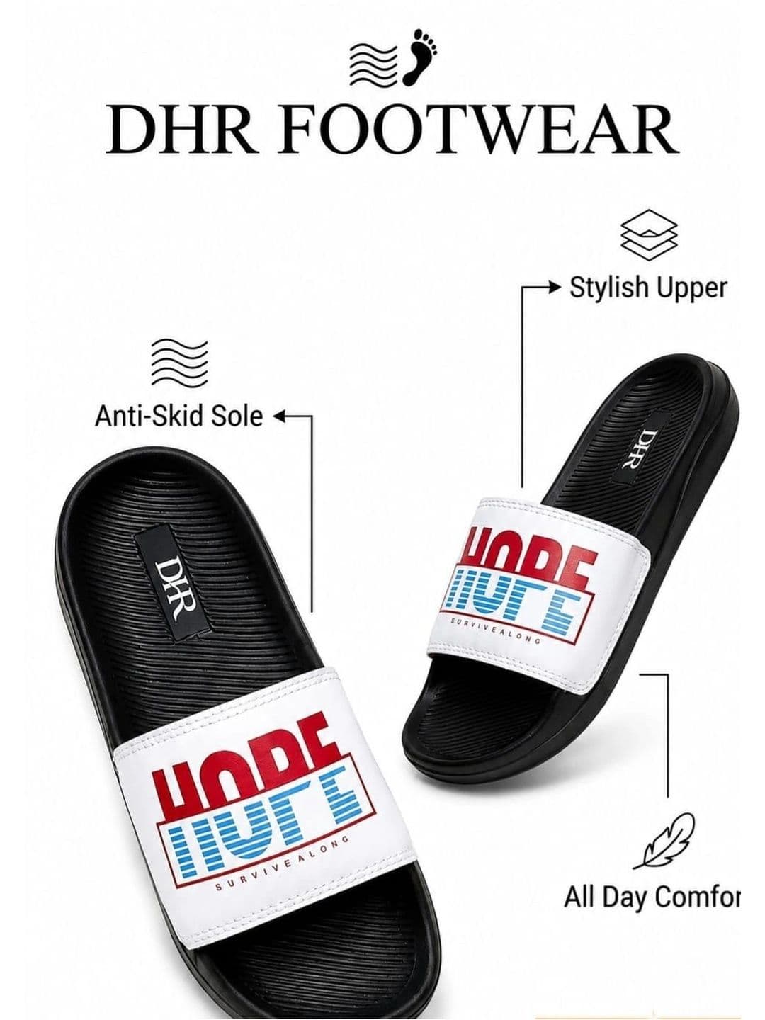 DHR FOOTWEAR Unisex Printed Sliders thumbnail 4