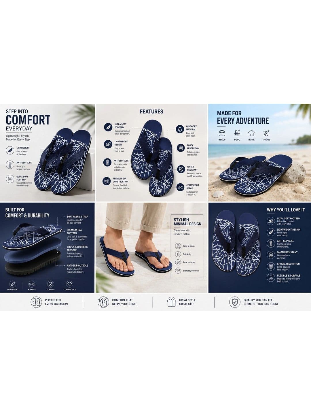 ENRIZZ Men Printed Thong Flip-Flops thumbnail 2