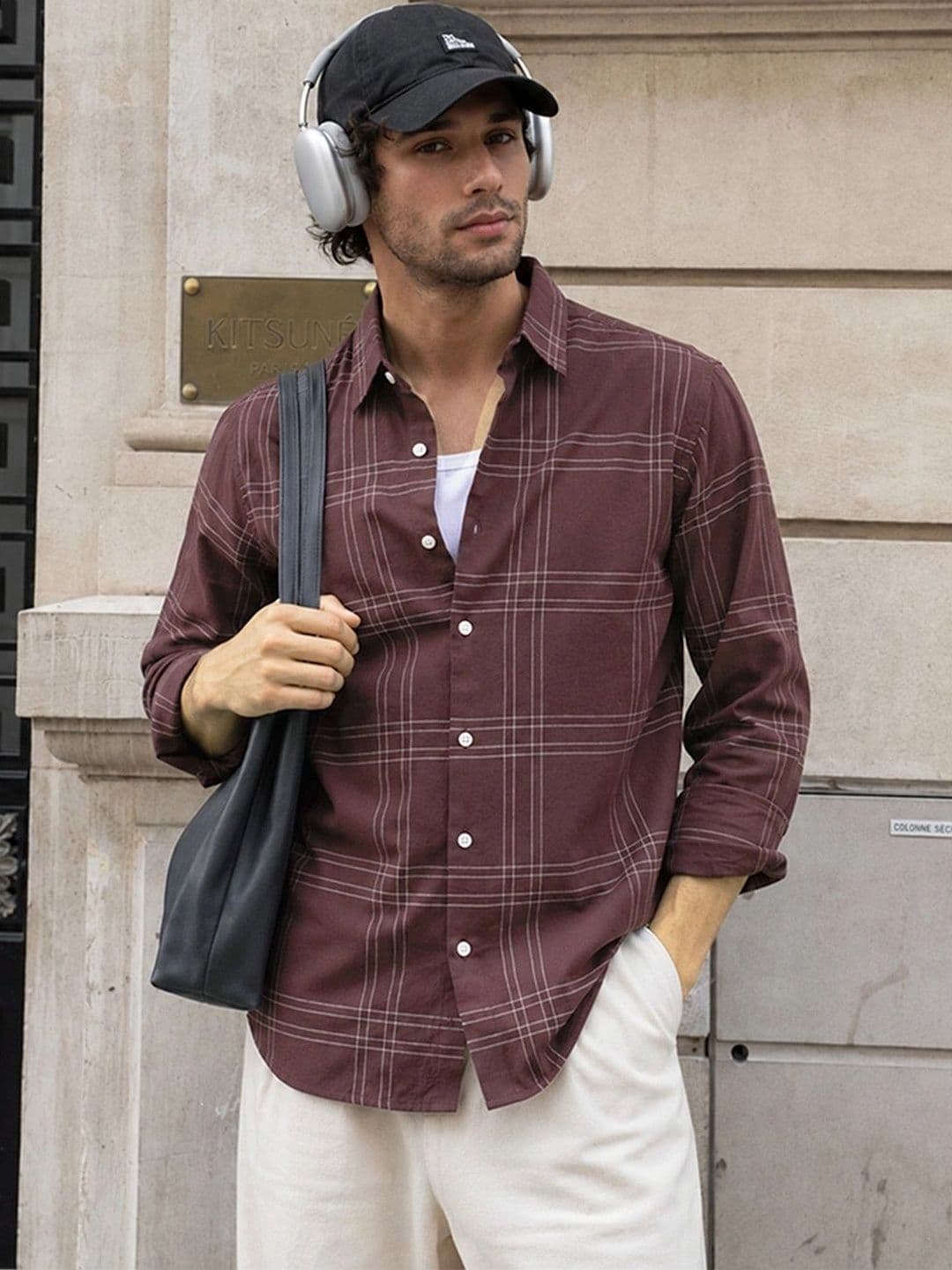 Powerlook Linen Blend Windowpane Checks Cotton Long Sleeves Shirt thumbnail 7