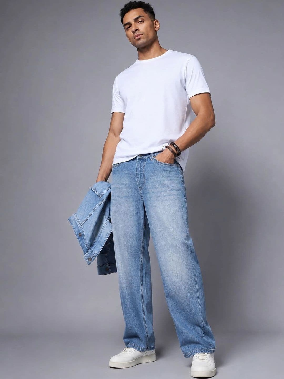 BREXX Men Jean Straight Fit Mid-Rise Light Fade Stretchable Jeans - view 1