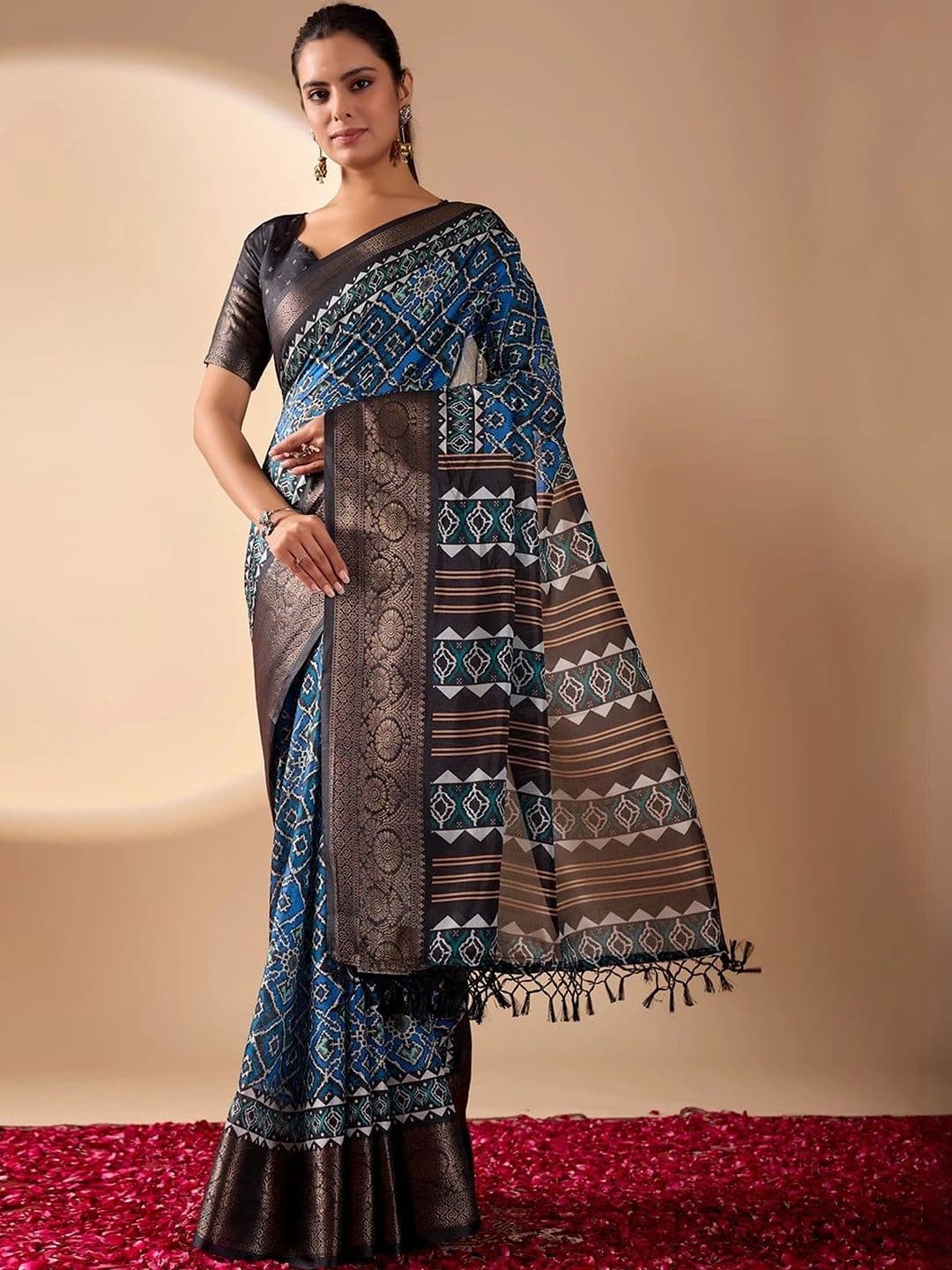 Moda Rapido Zari Silk Blend Designer Saree - view 1