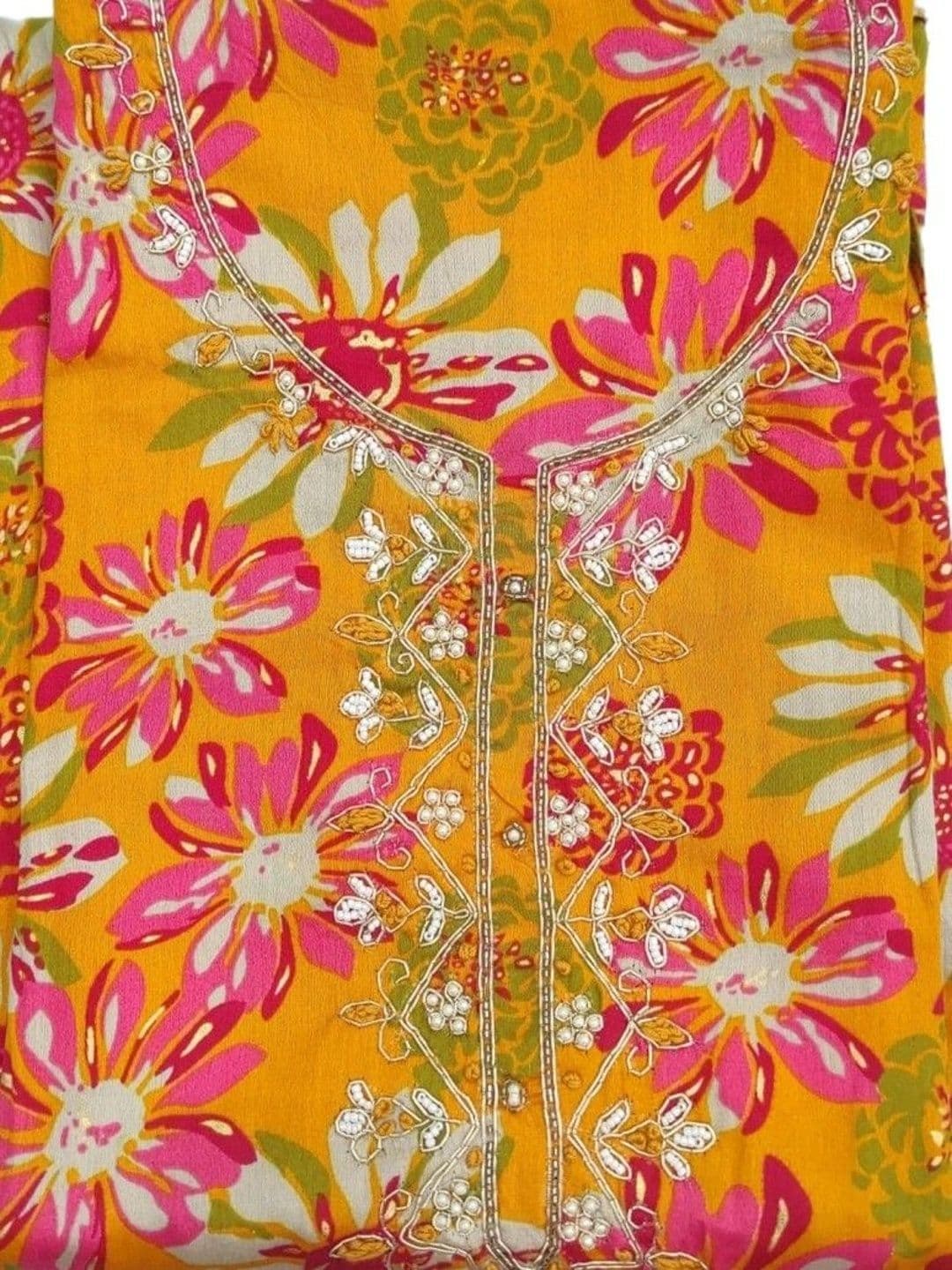 FAB JUNCTION Printed Pure Cotton Unstitched Dress Material thumbnail 2