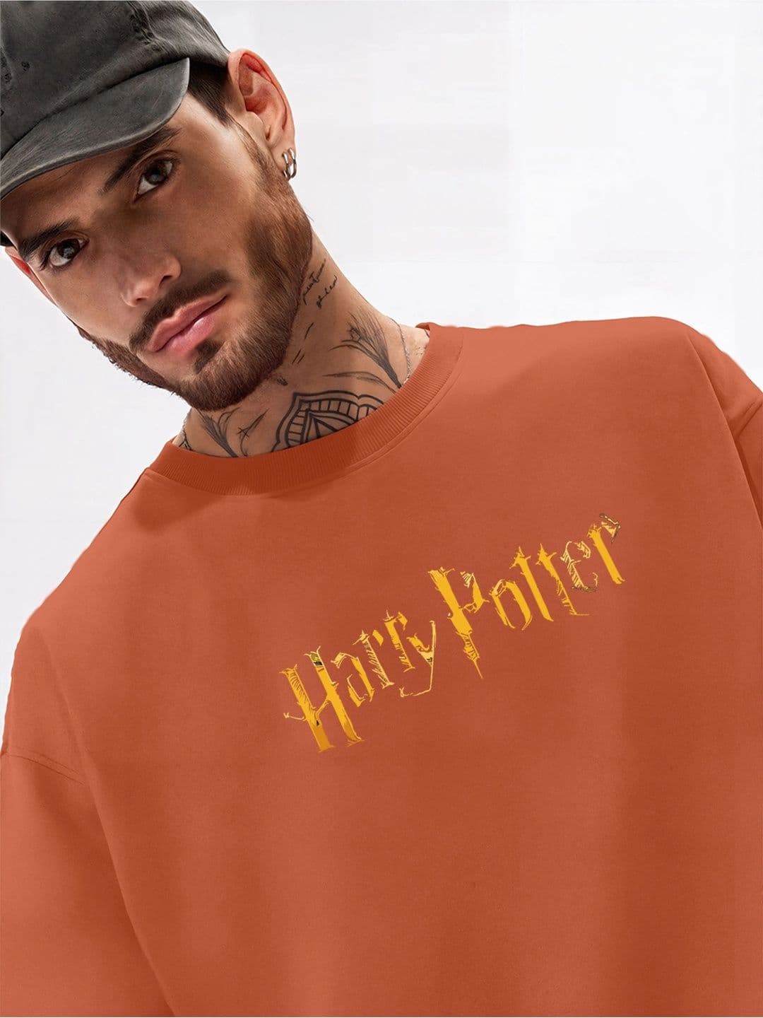Moda rapido X TOGS & TERRE Men Typography Printed Drop-Shoulder Sleeves Organic Cotton Blend T-shirt thumbnail 4