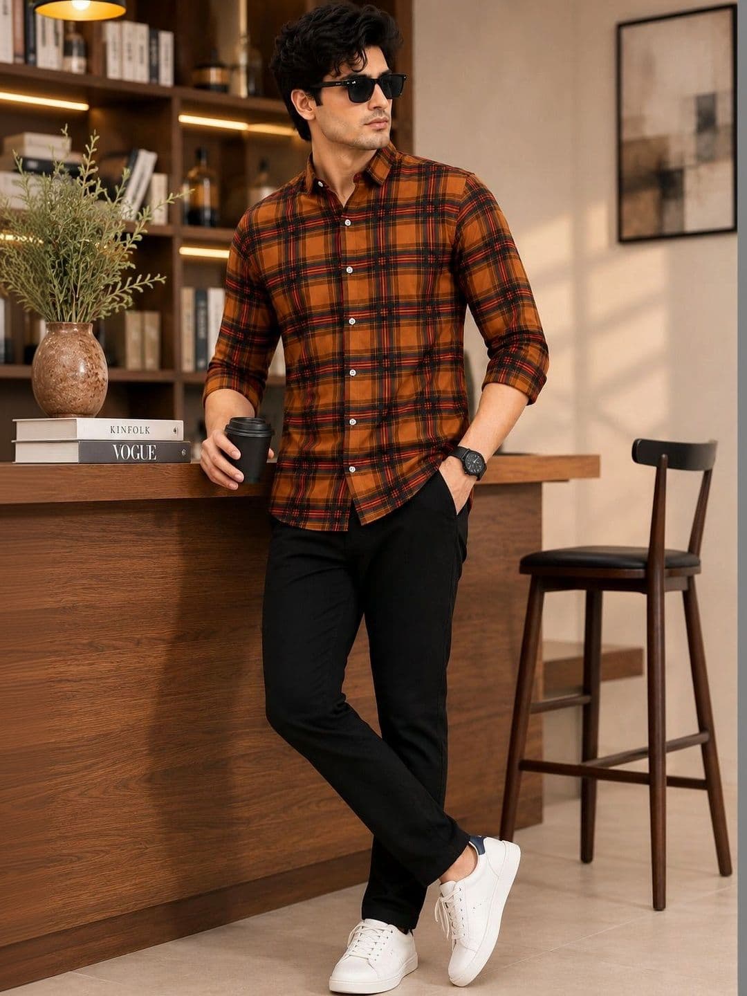 pihu Men Comfort Tartan Checks Checked Casual Shirt thumbnail 2