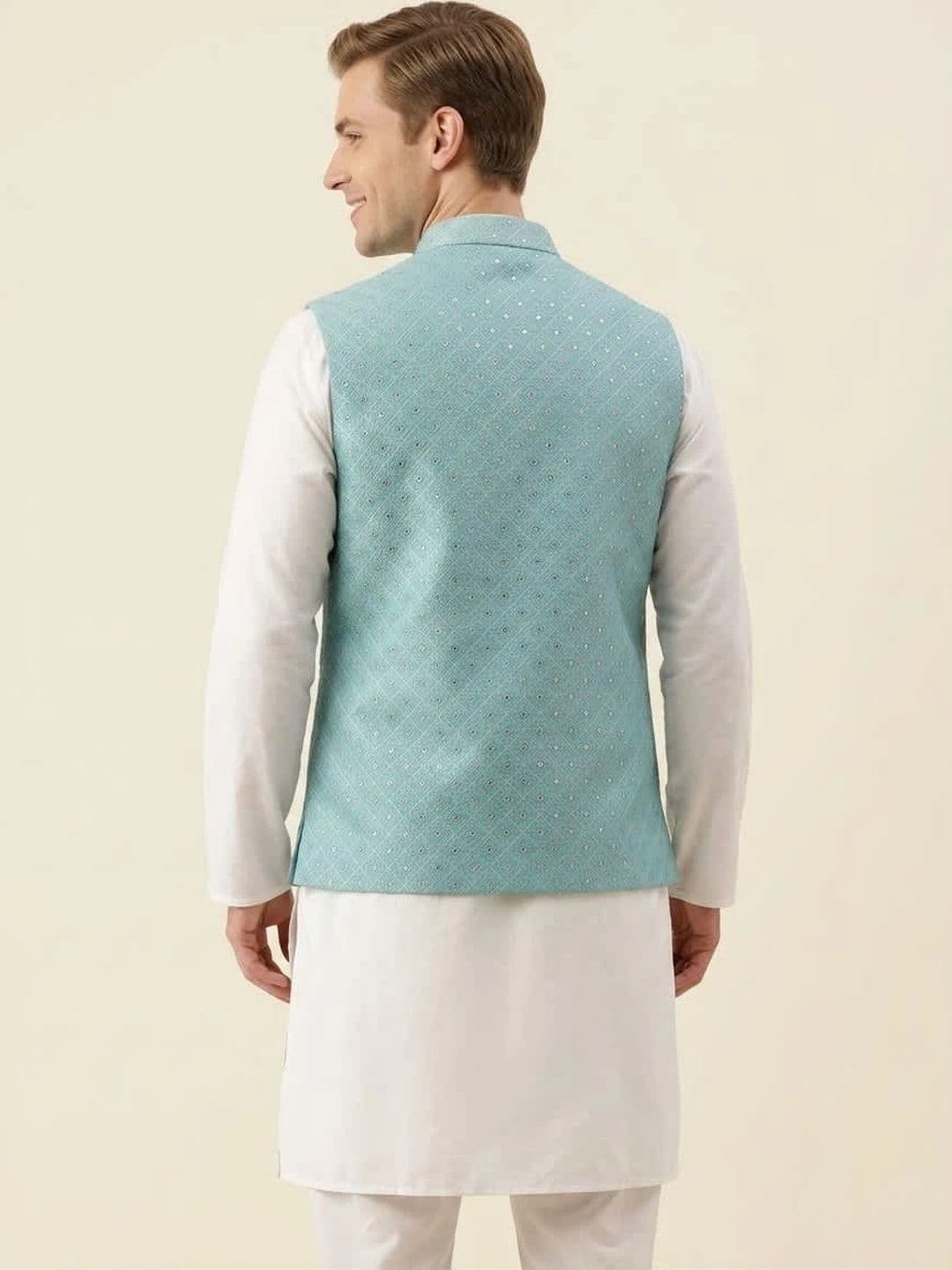 Safa Marwa Woven Design Nehru Jackets thumbnail 2