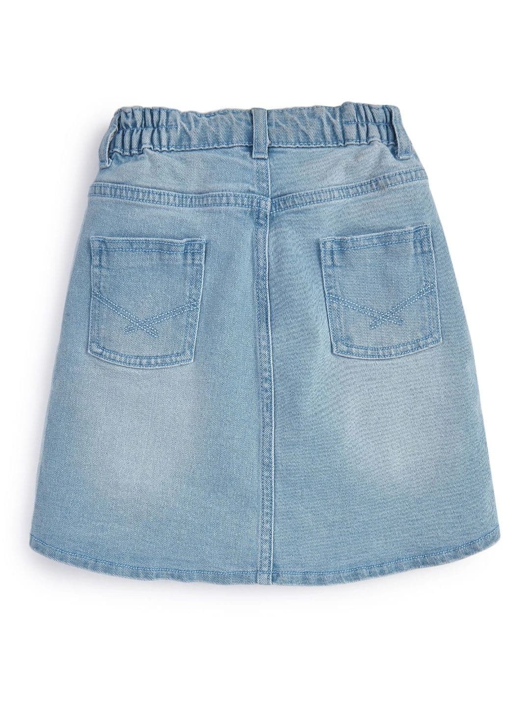 Knit N Knot Girls Denim Indigo Above Knee A-Line Skirt thumbnail 6