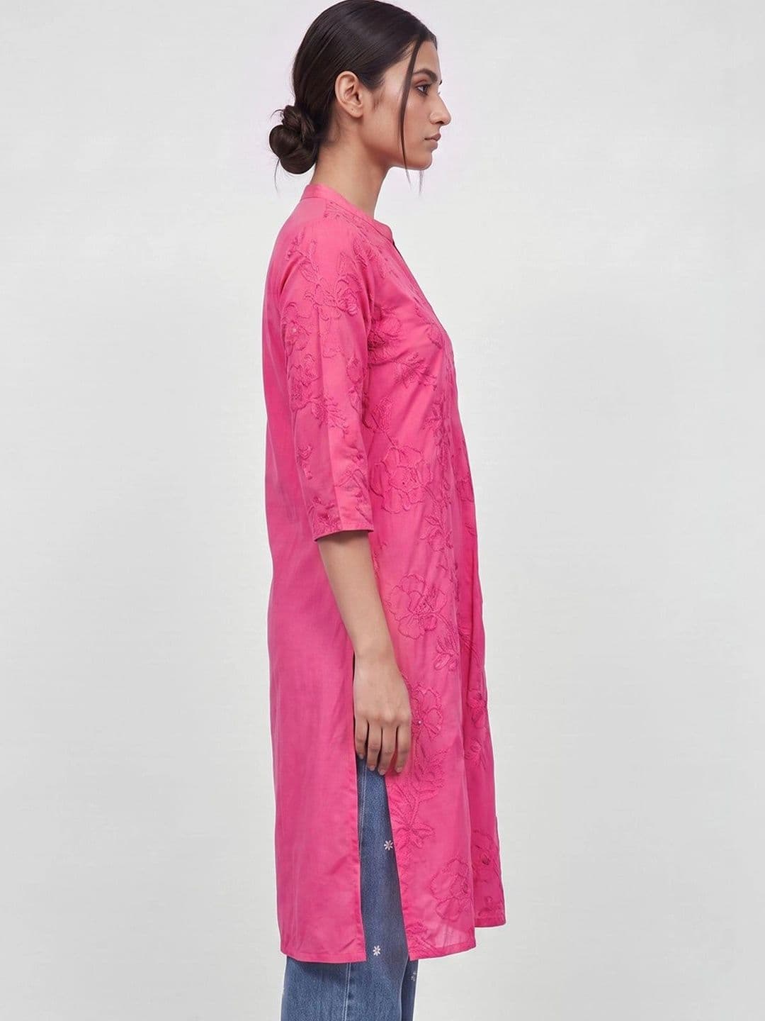 Melange by Lifestyle Women Floral Embroidered Kurta thumbnail 2