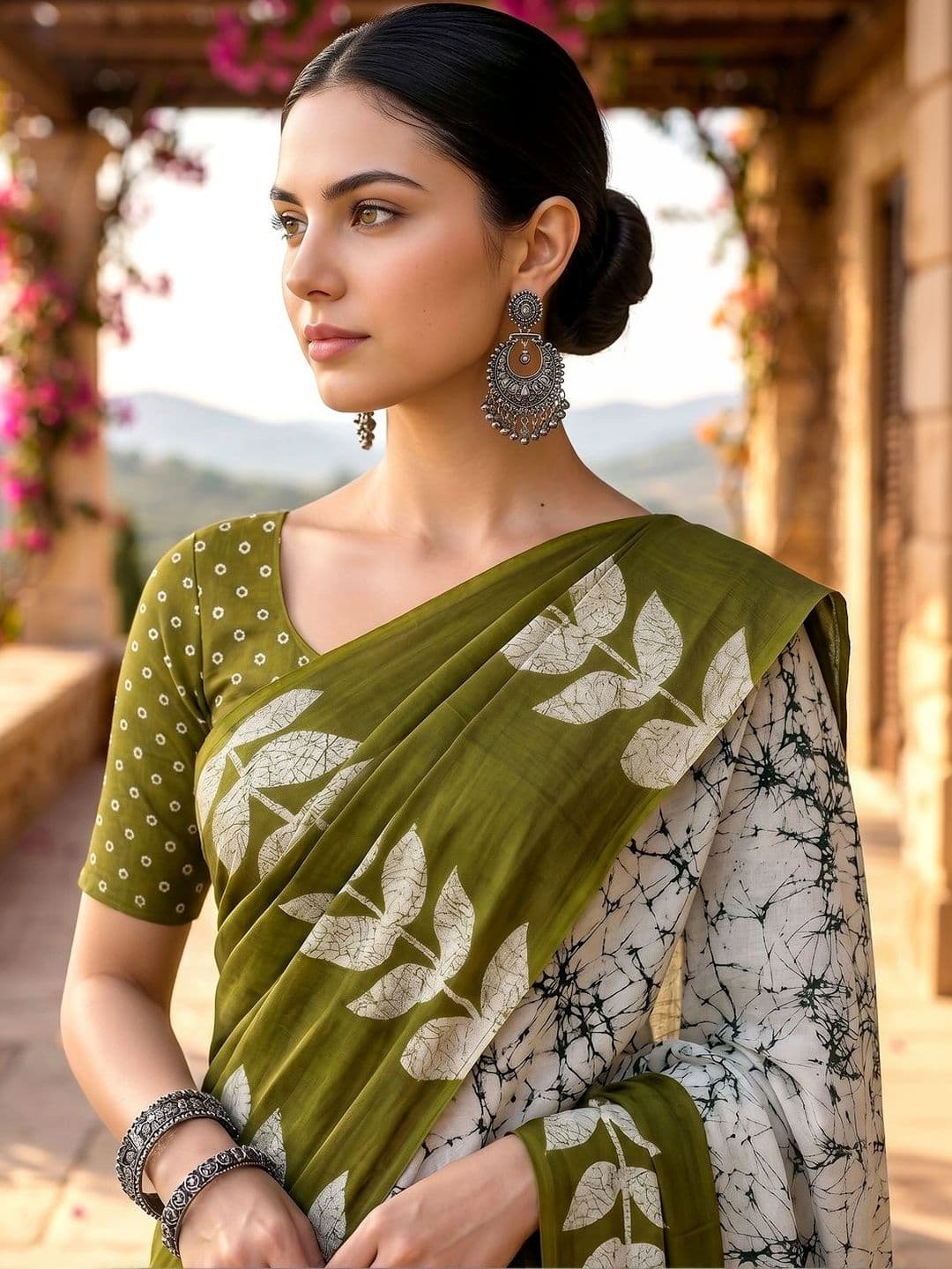 VS MALL Batik Pure Cotton Saree thumbnail 5