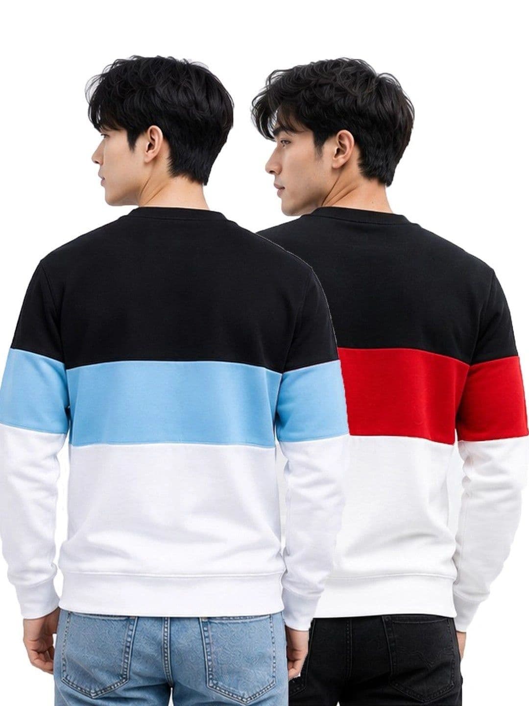 Kroptee Men Colourblocked Logo T-shirt Pack thumbnail 5