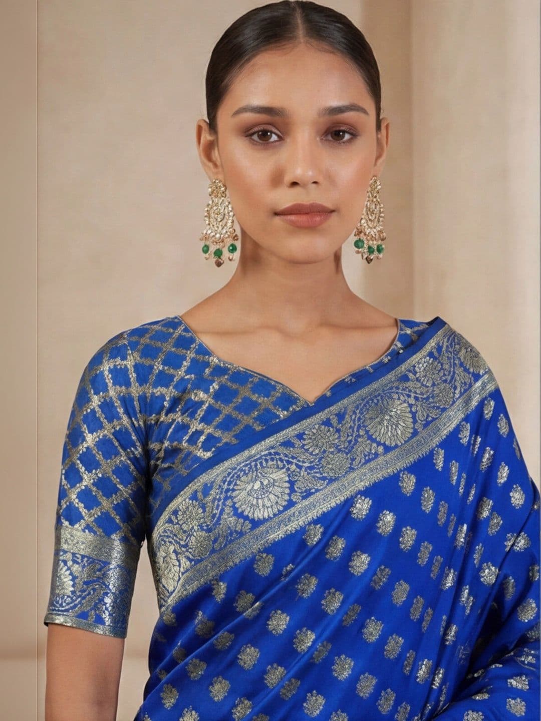 Anouk Rustic Woven Design Zari Silk Blend Designer Banarasi Saree thumbnail 7