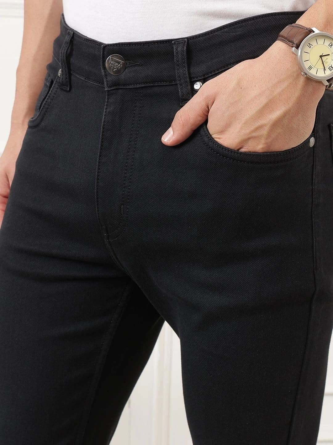 Thomas Scott Men Smart Straight Fit Mid-Rise Stretchable Jeans thumbnail 4