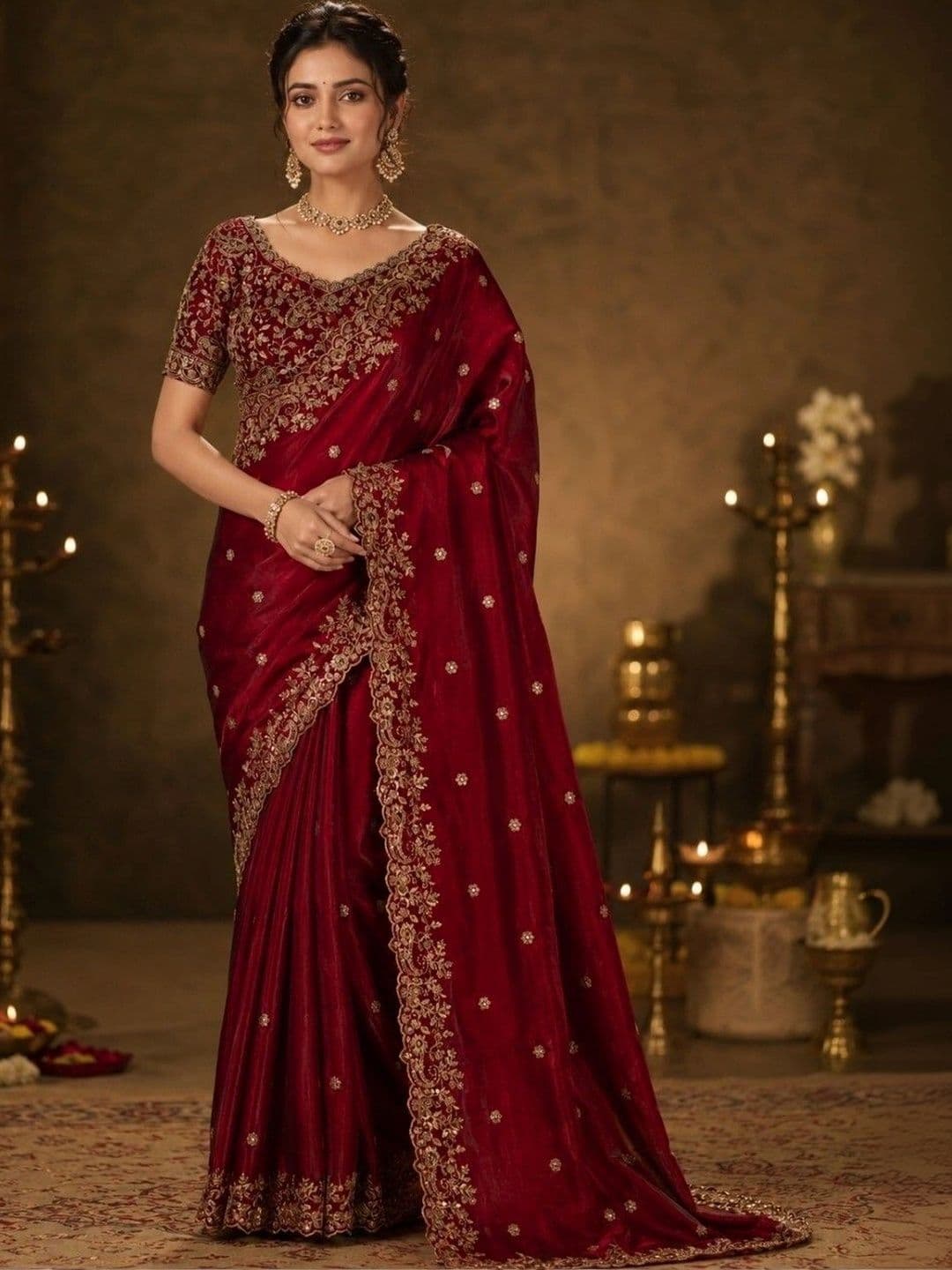 NaariThread Zari Tissue Heavy Work Mysore Silk Saree - view 1