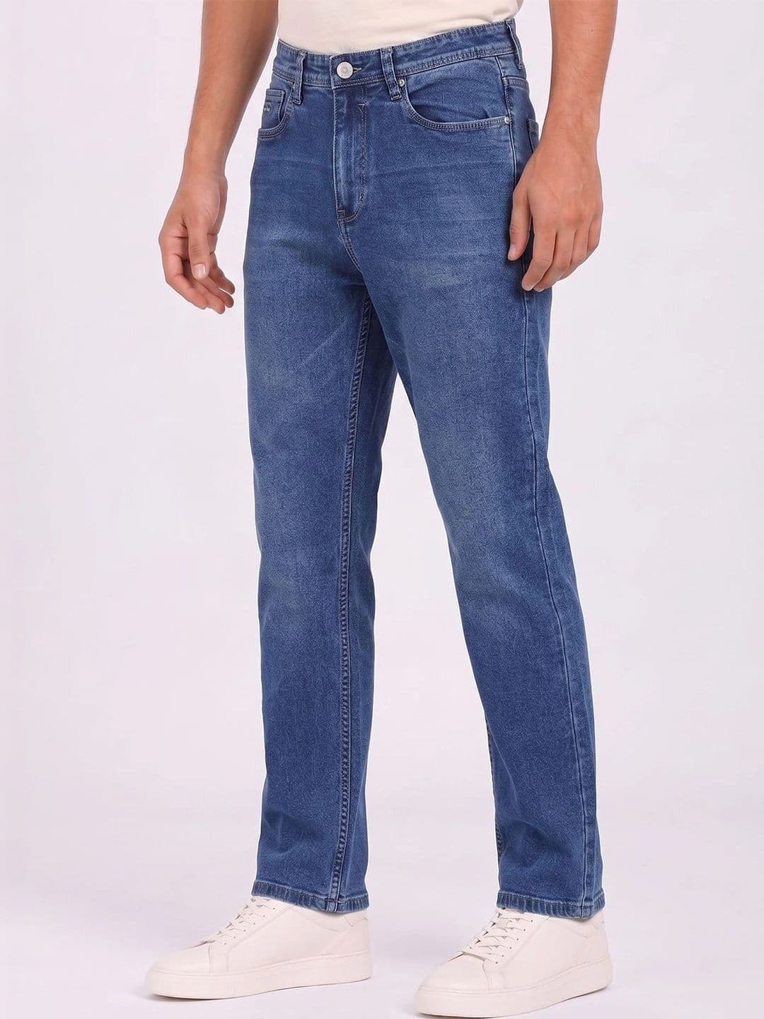 THUNDER JEANS Men Straight Fit Mid-Rise Stretchable Jeans - view 1
