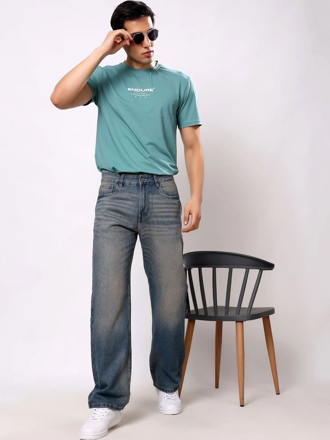 Stylox Men's Baggy Fit Non-Stretchable Mid-Rise Denim Jeans thumbnail 5