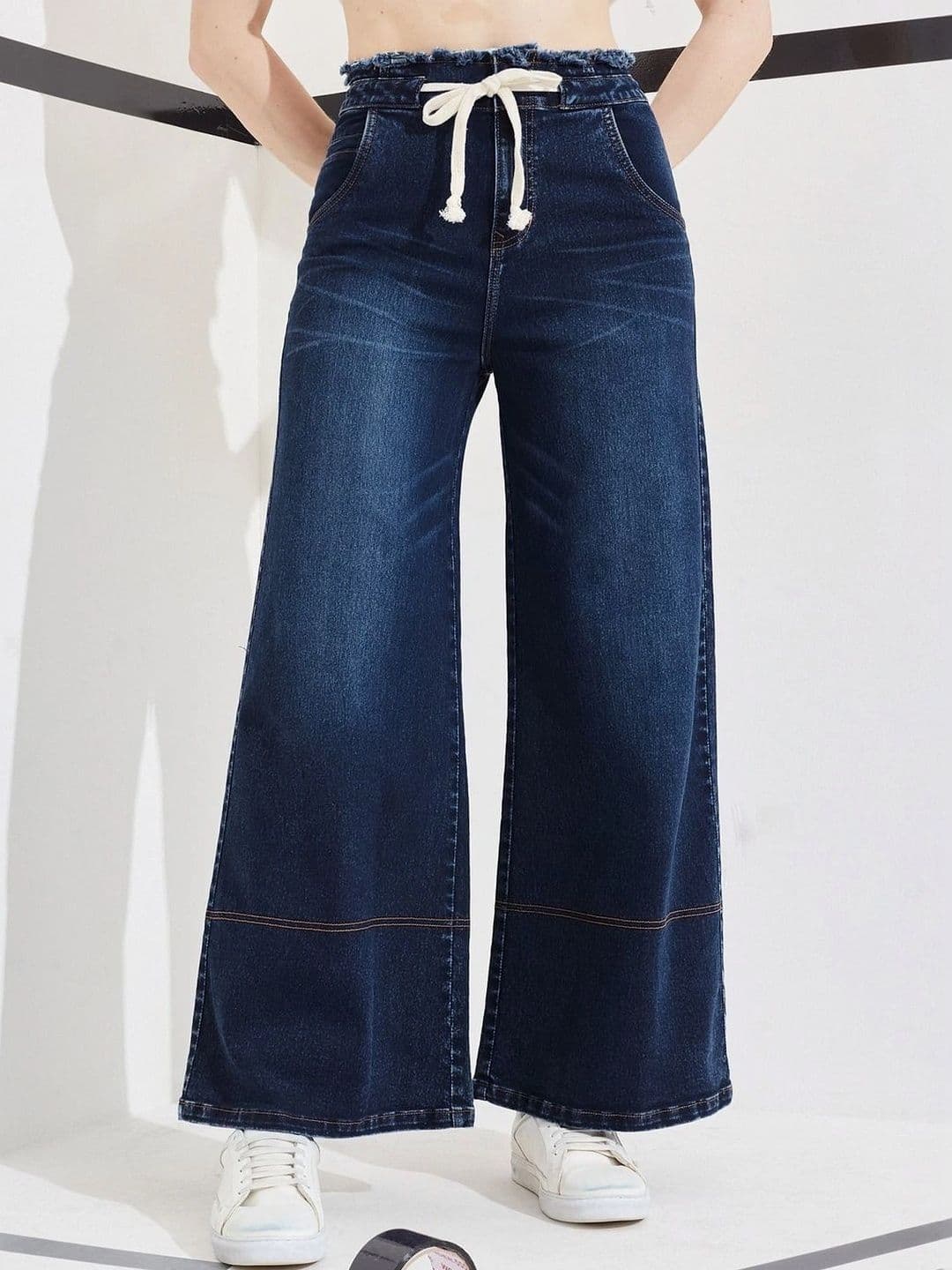 DOLCE CRUDO Women Wide Leg High-Rise Stretchable Jeans - view 1