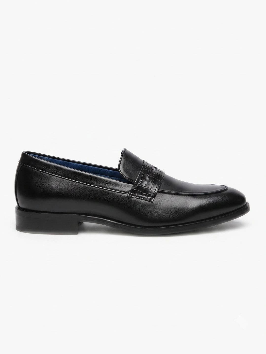 House of Pataudi Men Textured Round Toe Slip-On Loafers Formal Shoes thumbnail 4