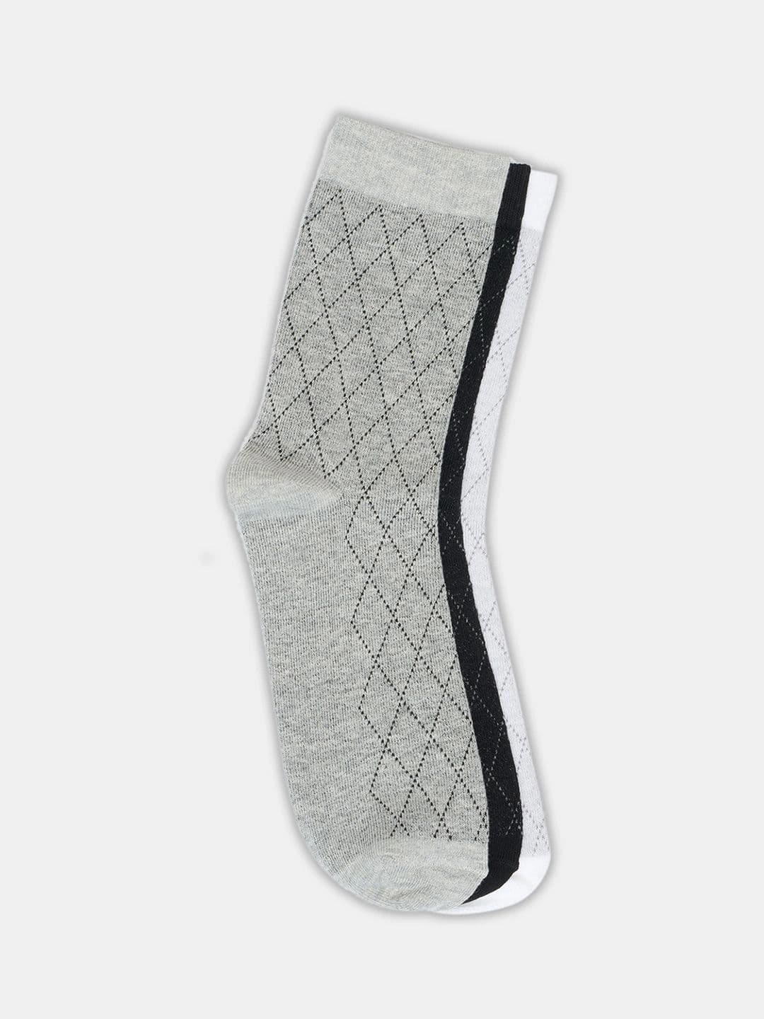 Urban Ranger by pantaloons Men Pack of 3 Cotton Blend Assorted Patterned Calf Length Socks thumbnail 4