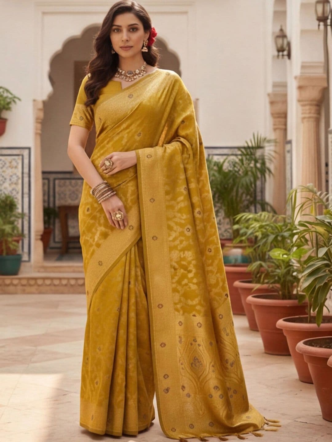 Anouk Rustic Woven Design Zari Silk Blend Designer Kanjeevaram Saree thumbnail 4