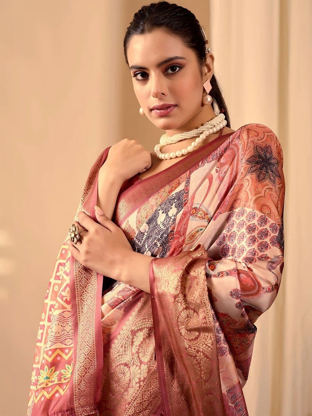 Moda Rapido Zari Silk Blend Designer Saree thumbnail 7