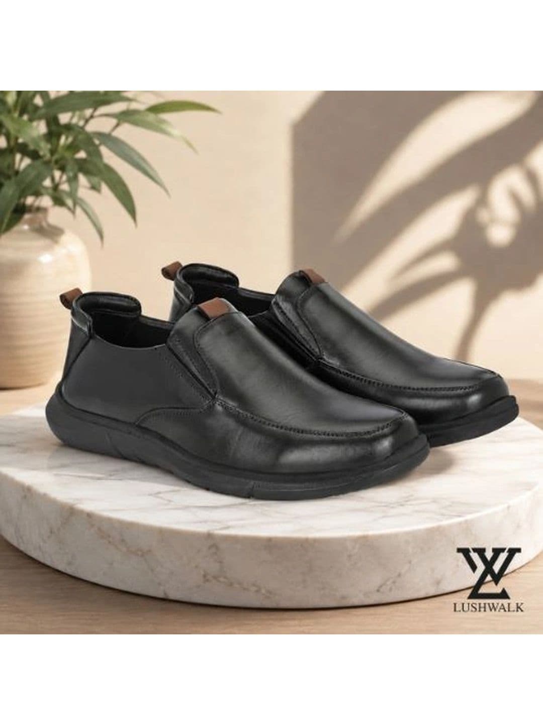 Lushwalk Men Leather Round Toe Slip-On Slip-On Shoes Formal Shoes - view 1