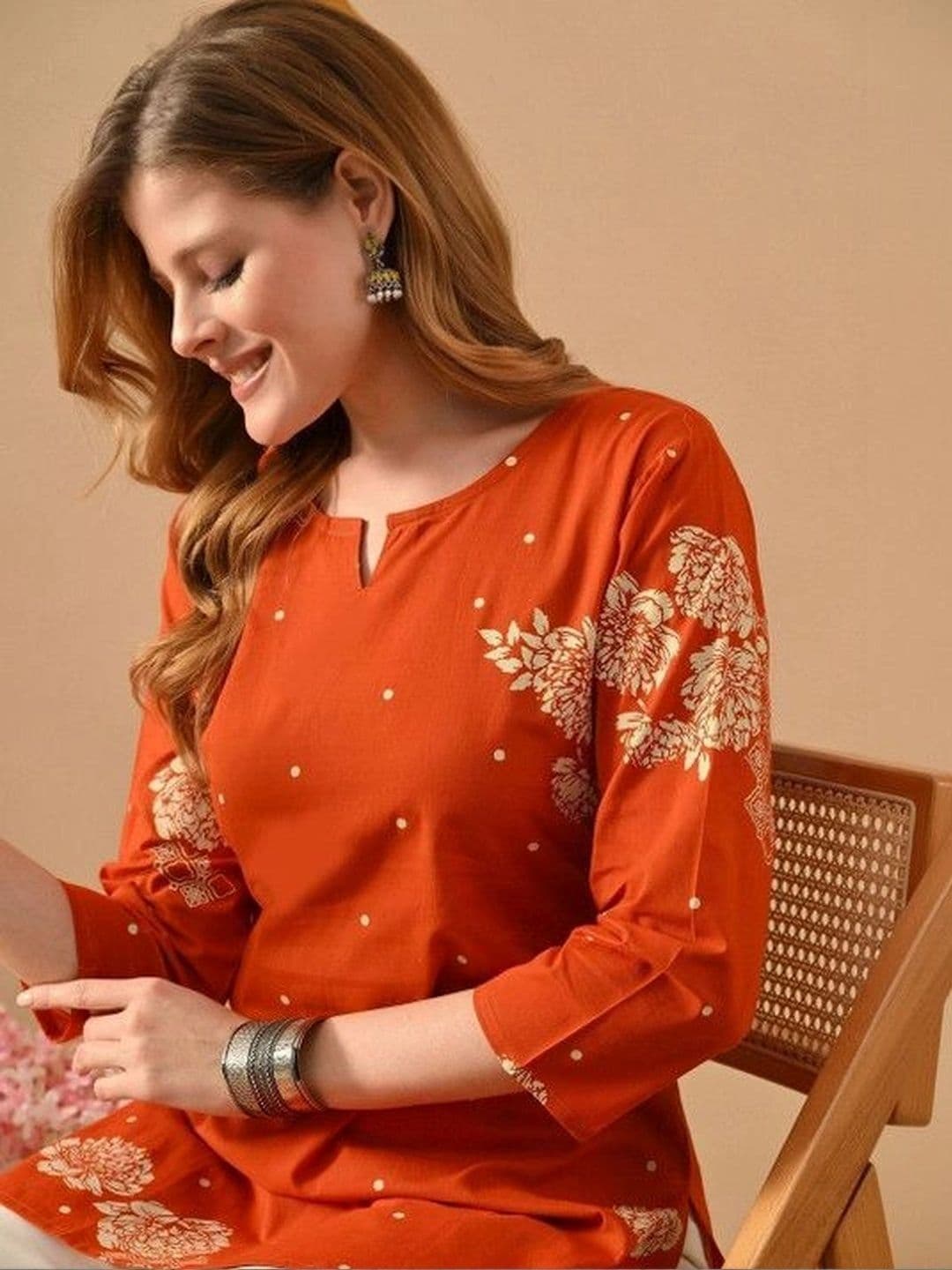 KALAMIR Floral Printed Kurti - view 1