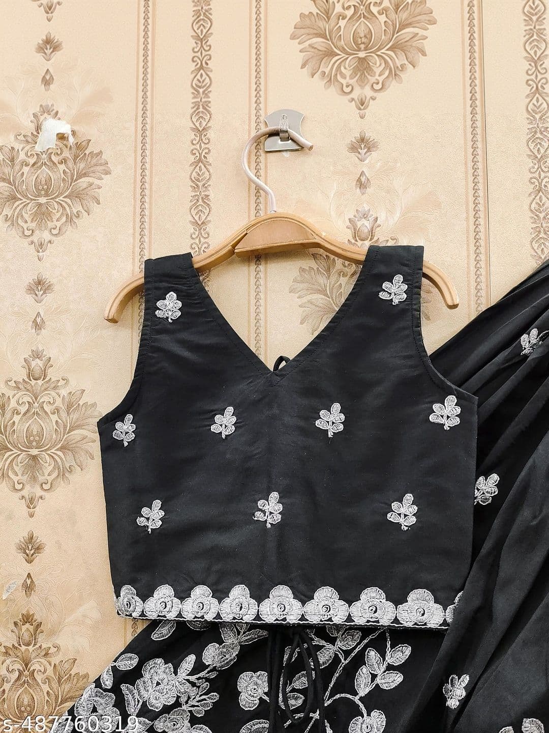 KALINI Girls Embroidered Thread Work Ready to Wear Lehenga & Blouse With Dupatta thumbnail 2