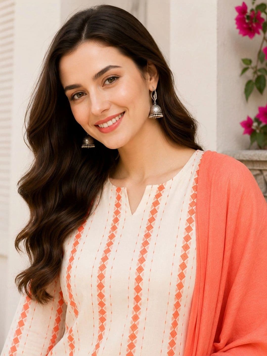 HIVA TRENDZ Women Printed Regular Pure Cotton Kurta with Trousers & With Dupatta thumbnail 5