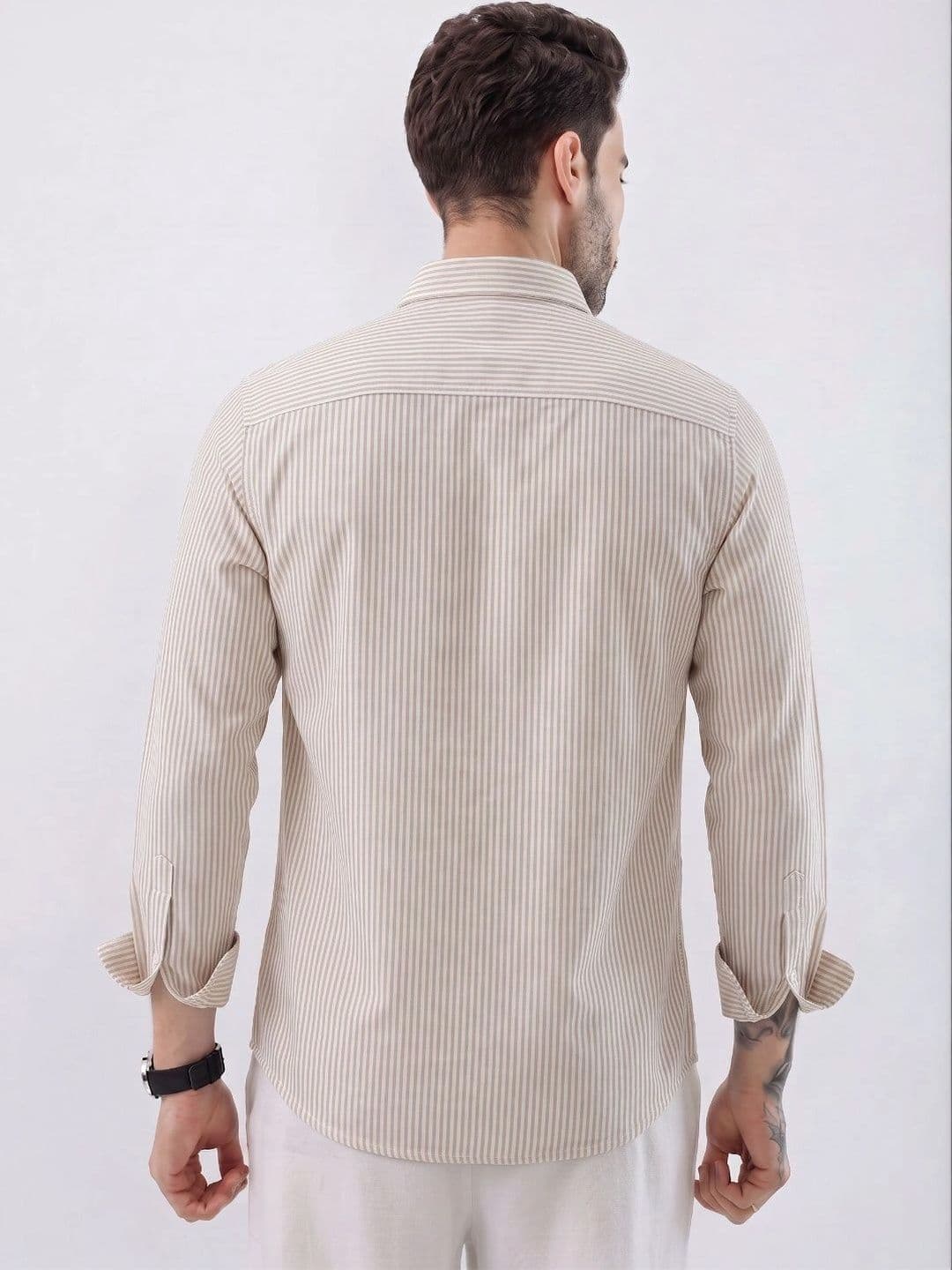 HENSHIKA Men Standard Striped Casual Shirt thumbnail 6