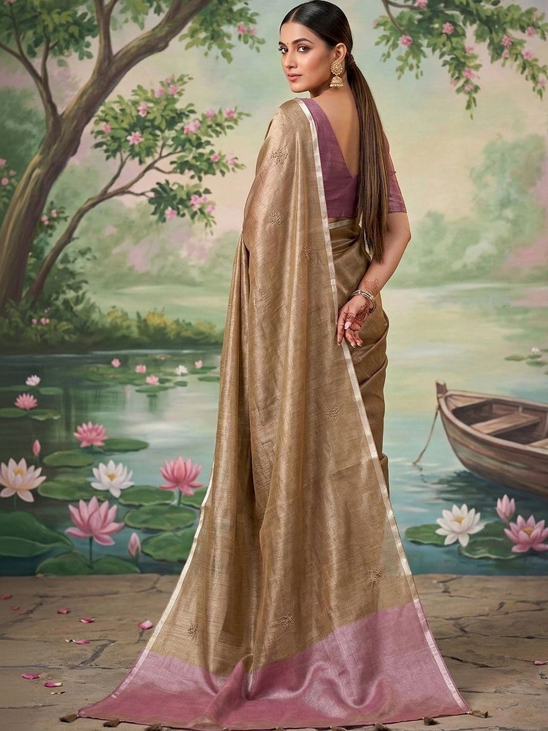 Mitera Woven Design Tissue Saree thumbnail 3
