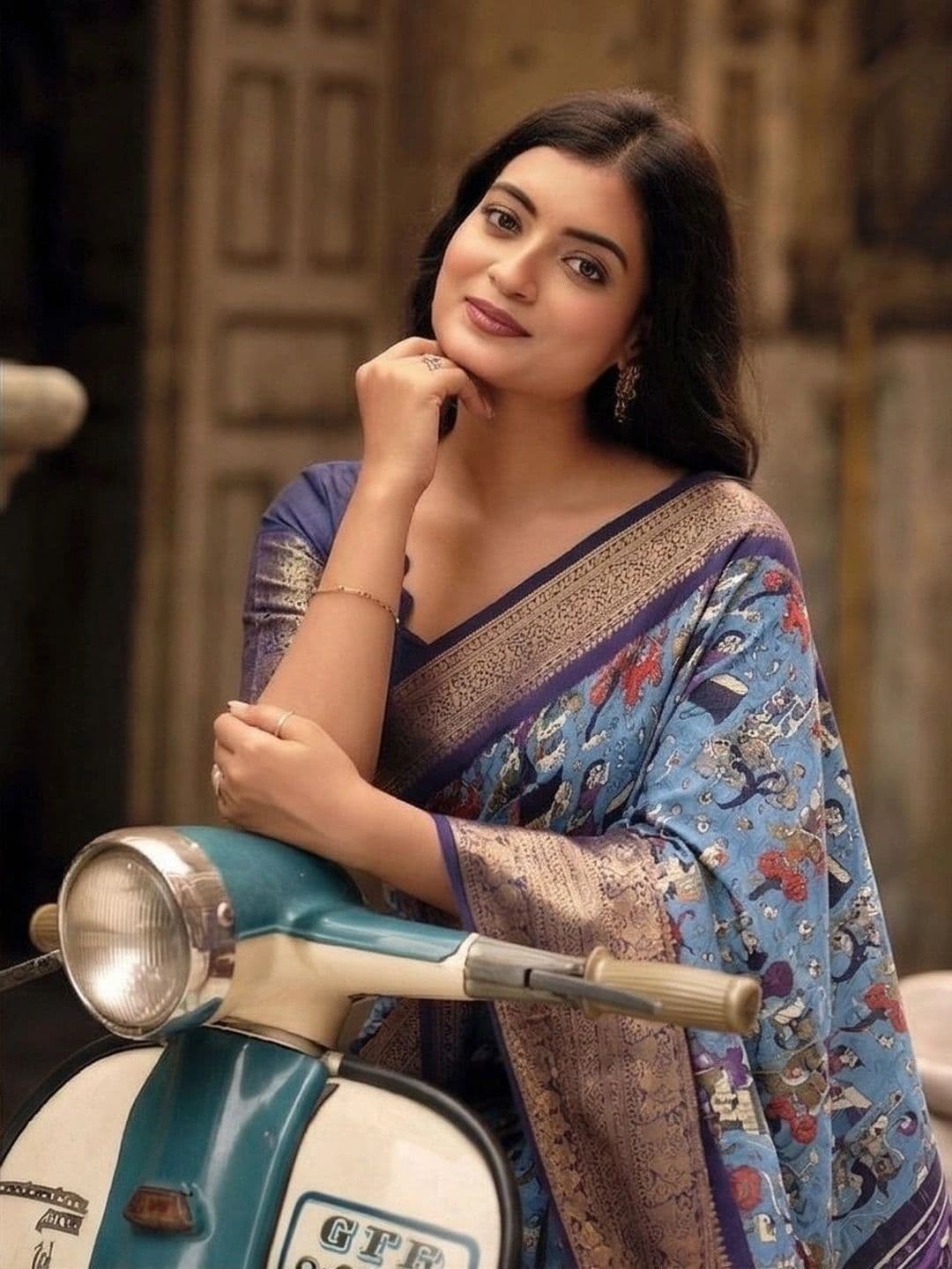 BOLOKA Kalamkari Zari Art Silk Designer Banarasi Saree thumbnail 2