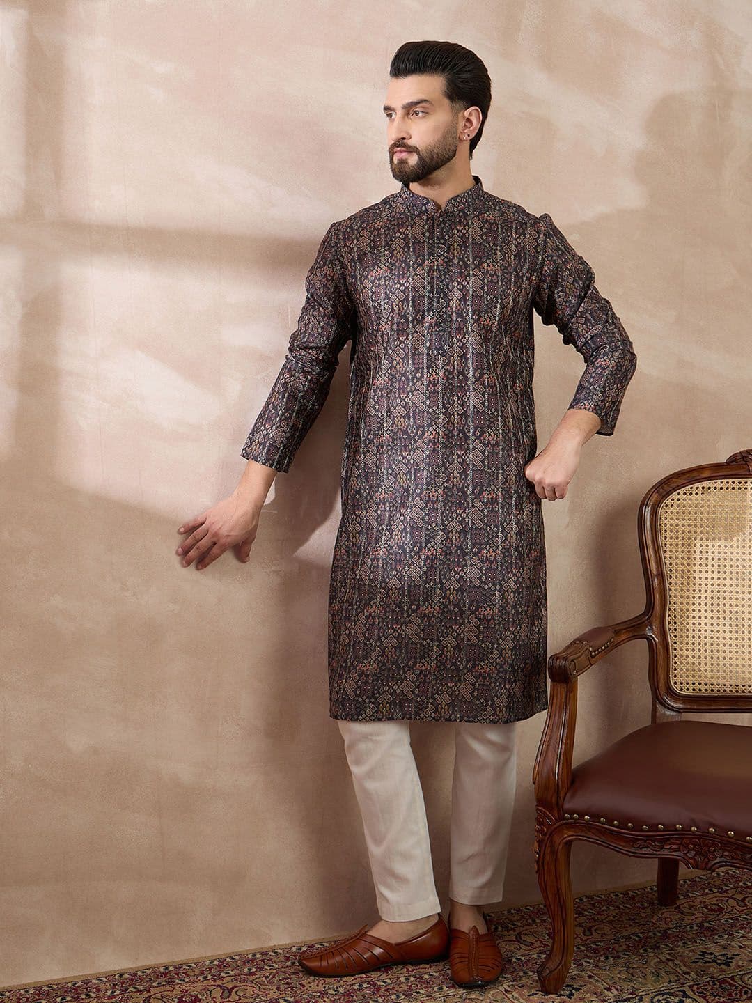Ethnic Bay Men Ethnic Motifs Printed Summer Sheers Kurta thumbnail 5