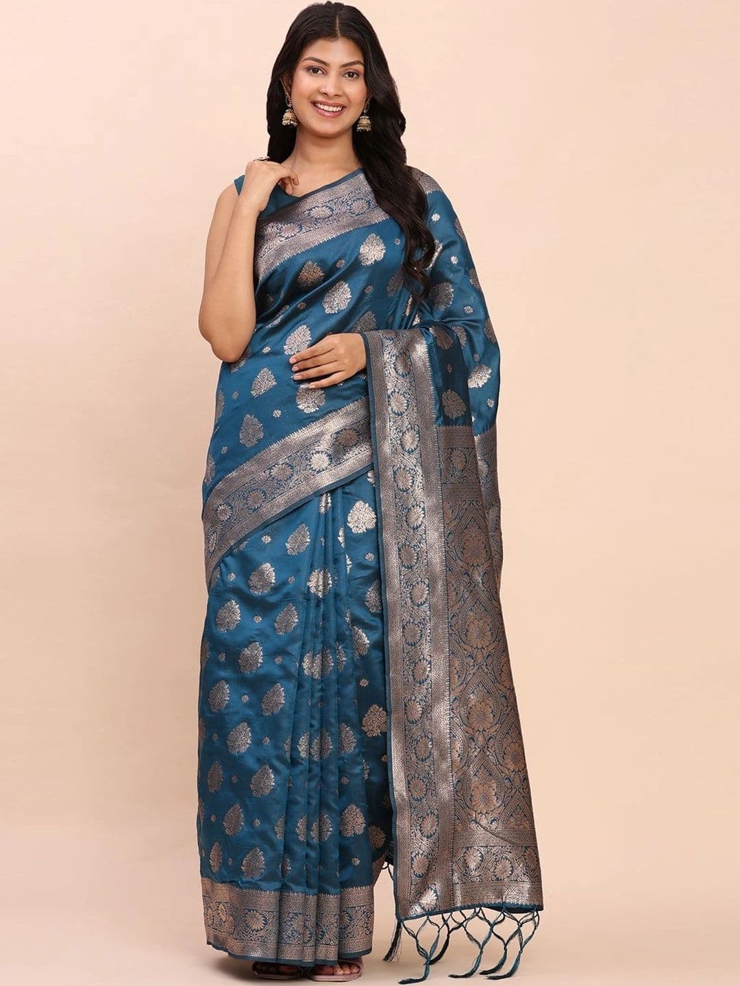Mitera Woven Design Zari Silk Blend Banarasi Saree - view 1