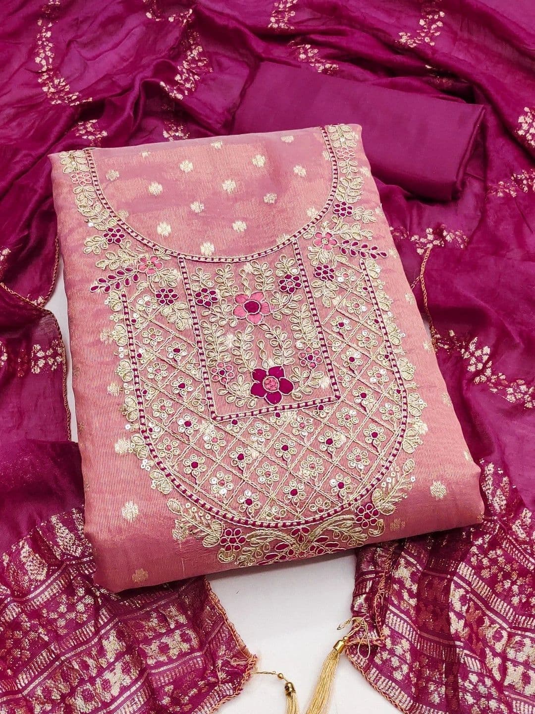 TAVAS Embroidered Unstitched Dress Material thumbnail 2