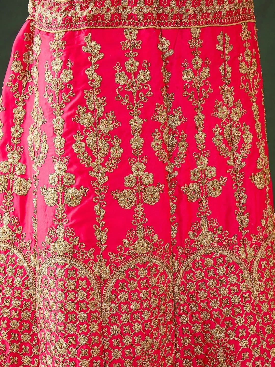 Anouk Rustic Embroidered Semi-Stitched Lehenga & Unstitched Blouse With Dupatta thumbnail 4