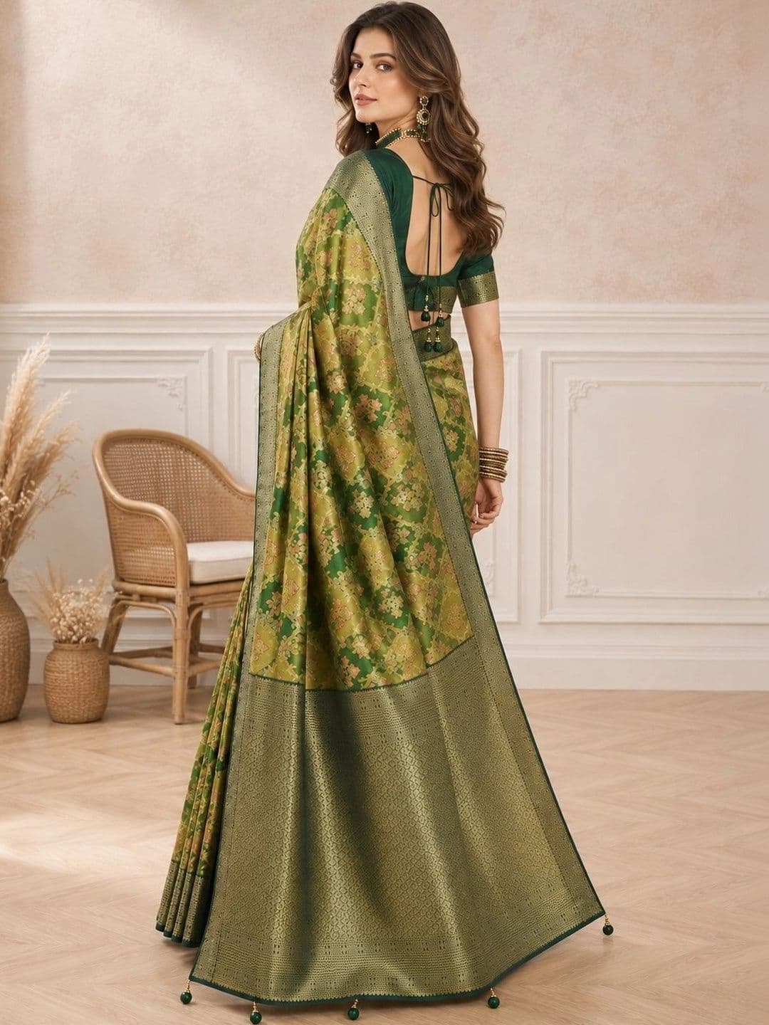 all about you  Women Woven Design Zari Silk Cotton Fusion Saree thumbnail 2