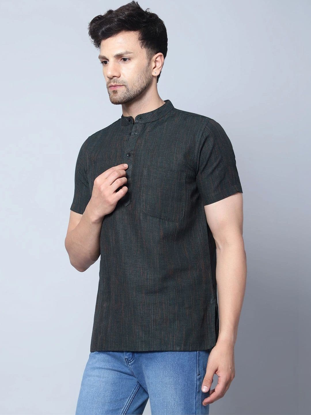 Latest Chikan Garments Men Khadi Kurta thumbnail 6